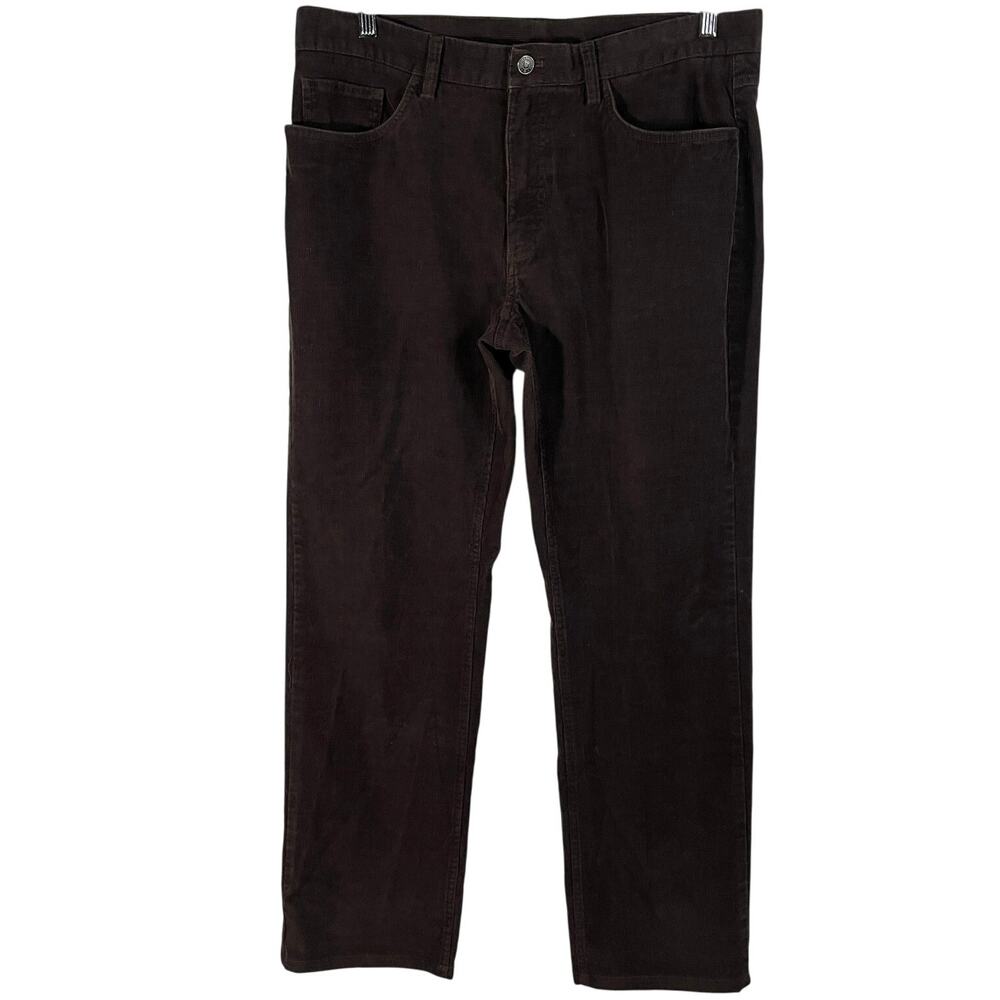 Vintage Brooks Brothers Mens Corduroy Pants Brown Tailored Straight 36x32